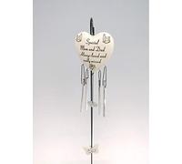 David Fischhoff Special Mum and Dad Always Loved Sadly Missed Heart Memorial Wind Chime with Butterfly for Garden & Graveside Tribute