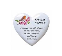 David Fischhoff White Graveside Memorial Heart Robin Ornament Plaque Nephew David Fischhoff White