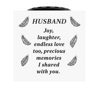 David Fischhoff White Memorial Grave Feather Rose Bowl - Husband David Fischhoff White