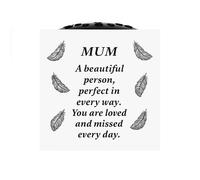 David Fischhoff White Memorial Grave Feather Rose Bowl - Mum David Fischhoff White