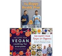 David Flynn and Stephen Flynn Collection 3 Books Set (The Happy Health Plan, The Happy Pear Vegan Cooking for Everyone, Recipes for Happiness)