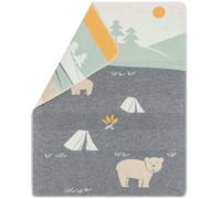 David Fussenegger - Juwel Baby Blanket 70x90 cm Bears on Camping, Grey - Grey