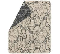 David Fussenegger - Juwel Baby Blanket 70x90 cm Safari Animals, Beige / Grey - Grey