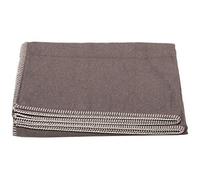 David Fussenegger Sylt Cotton Blanket, Plain Colour with Decorative Stitching, Fango, 140 cm x 200 cm