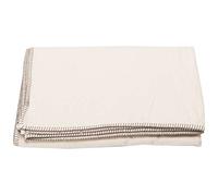 David Fussenegger Sylt Cotton Blanket, Plain Colour with Decorative Stitching Rohweiß