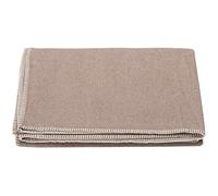 David Fussenegger Sylt Cotton Blanket, Plain Colour with Decorative Stitching Schlamm