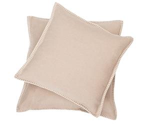 David Fussenegger Sylt pillow cover, plain, with embroidery stitch, 85% Cotton, 8% Viscose, 7% acrylic, cement, 40x40
