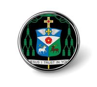 David Gerard O’Connell Coat of Arms Round Brooch Pin Lapel Pins Tie Suit Dress Accessories for Men Women Wedding Birthday