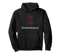 David Gilmour On An Island Red and White Sketch Pullover Hoodie, Adult Unisex, Black, X-Large