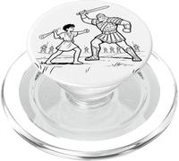 David & Goliath Fight - Kids Faith Coloring Bible Story Art PopSockets PopGrip for MagSafe