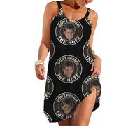 (David Hasselhoff Don't Hassel The Hoff With Kitt In Knight Rider_11719) Women's Summer Dresses Casual Sleeveless Elastic Skirt with Straps Sundresses Vacation Beach Cover Up Dress Tshirt- Stylish & C