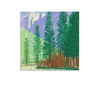 David Hockney Arrival of Spring Waterproof Fabric Poster (65) Picture Print Wall Art Poster Painting Canvas Posters Artworks Room Aesthetic 28x28inch(70x70cm)