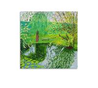 David Hockney Arrival of Spring Waterproof Fabric Poster (68) Wall Art Poster Scroll Canvas Painting Picture Living Room Decor Home 16x16inch(40x40cm)