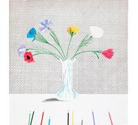 David Hockney - Coloured Flowers Made of Paper and Ink - Canvas Print On A Wooden Frame - Perfect Picture For Wall Decoration