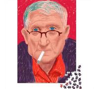 David Hockney Puzzle Wooden 1000 Piece World Famous Paintings Jigsaws Impossible Fine Art Jigsaws Oil Painting Puzzles Challenge Toy Home Decoration