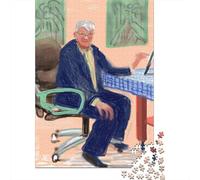 David Hockney Puzzles Wooden 1000 Piece Fine Art Jigsaws Impossible World Famous Paintings Jigsaws Museum Puzzles Challenge Toy Home Decoration