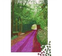 David Hockney Puzzles Wooden 1000 Pieces World Famous Paintings Jigsaws Impossible Oil Painting Jigsaws Museum Puzzles Challenge Toy Home Decoration