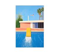 David Hockneys painting of someone jumping into a pool-poster 3