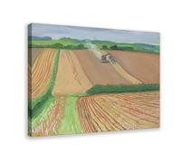 David-Hockneys Poster - Harvesting Near The Road To Thwing Canvas Poster Bedroom Decor Landscape Office Room Decor Gift Frame-style 12x18inch(30x45cm)