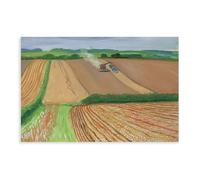 David-Hockneys Poster - Harvesting Near The Road To Thwing Canvas Poster Bedroom Decor Landscape Office Room Decor Gift Unframe-style 12x18inch(30x45cm)