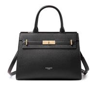 David Jones - Elegant women's handbag, PU leather shoulder strap, Black, Medium