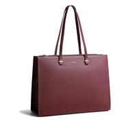 David Jones - Large Size XL Women's Tote Handbag - A4 Format Shoulder Bag for School, Work, Business - Long Handled Shopper Bag - Faux Leather Computer Bag, Bordeaux Red, one size, Contemporary