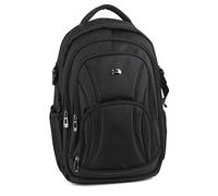 David Jones - Men's 17-inch Laptop Backpack - Large Multi-Pocket Nylon Business Business Work Bag - School School Class - Practical Travel Luggage Backpack - Black, Black, One Size, Practical