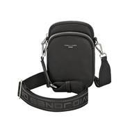 David Jones - Mobile Phone Shoulder Bag - Women's Small Satchel - Shoulder Wallet Pouch - Mini Nylon Bag - City Work Travel Sport Evening, Black, One Size