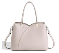 David Jones - Women’s Handbag - PU Leather Tote Shopper Shoulder Bag - Elegant Medium Crossbody Bag - 3 Compartments Multiple Pockets - Classic Chic Fashion City Work Practical Everyday Office - Beige