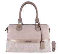 David Jones - Women's Bowling Barrel Handbag - Lady Bugatti Duffle Style Bag - Multicolor Stripes Shoulder Bag Nubuck Glitter Rigid Faux Leather - Top-Handle Tote Satchel City Bag Elegant - Nude Pink