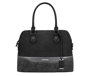 David Jones - Women's Bugatti Handbag - Multicolor Top Handle Shoulder Bag - Lady Tote Medium Size - PU Faux Leather Satchel - Elegant Crossbody Bag - Everyday Fashion Classic Designer - Black