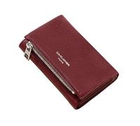 David Jones - Women's Faux Leather Coin Purse - Synthetic Leather PU Small Wallet Card Holder - Bill and Coin Pocket, Bordeaux Red