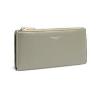 David Jones - Women's Faux Leather Companion Wallet - Long Card Holder Synthetic PU Leather Purse - Banknote and Coin Pocket, grey, one size