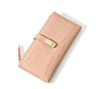 David Jones - Women's Large Capacity Companion Wallet - Long Purse PU Leather - Card Holder with Multiple Compartments - Elegant Trendy, Pink, One Size, 2 shutters