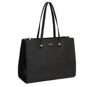 David Jones - Women's Large Size Tote Shopper Handbag - Ladies Shoulder Bag School Work Business A4 Long Handles - PU Faux Leather Top-Handle Satchel - Black