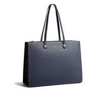 David Jones - Women's Large Tote Handbag XL - A4 Format Shoulder Bag for School, College, Work, and Business - Long Handle Shopper - Synthetic Leather Computer Bag, Blue, One Size, Contemporary