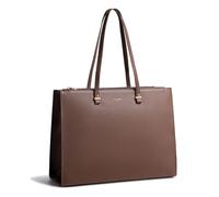 David Jones - Women's Large Tote Handbag XL - A4 Format Shoulder Bag for School, College, Work, and Business - Long Handle Shopper - Synthetic Leather Computer Bag, Brown, one size, Contemporary