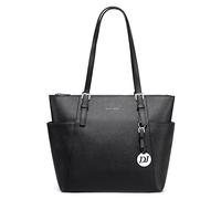 David Jones - Women's Shopping Handbag - Shoulder Tote Bag PU Leather Long Handle - Medium Capacity Shopper - Elegant City Bag, Black