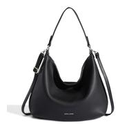 David Jones - Women's Shoulder Bag Hobo Bag - Large Shopper Handbag in Soft PU Leather - Handbag with Long Handles for Shoulder - Crossbody Bag Classic Simple Everyday Work Tote Bag, black, standard