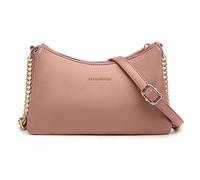 David Jones - Women's Small Chain Crossbody Bag - Ladies PU Leather Shoulder Bag Multiple Compartments - 3 Pockets Handbag Clutch - City Evening Phone Bag - Pink
