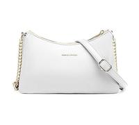 David Jones - Women's Small Chain Crossbody Bag - Ladies PU Leather Shoulder Bag Multiple Compartments - 3 Pockets Handbag Clutch - City Evening Phone Bag - White