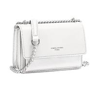 David Jones - Women's Small Chain Crossbody Bag - Ladies Rigid PU Leather Mini Shoulder Bag - Mobile Phone Purse Pouch Handbag Rectangular Messenger Bag - Evening Shopping Trendy City - White
