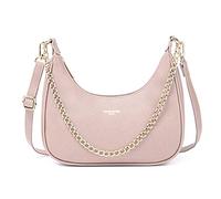 David Jones - Women's Small Chain Crossbody Bag - Ladies Rigid PU Leather Shoulder Bag - Girl Clutch Handbag Trendy Evening Designer Bag Retro - Pink