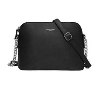David Jones - Women's Small Crossbody Bag - Chain Shoulder Bag - Saffiano PU Faux Leather Rigid Messenger Bag - Evening Party City Clutch - Ladies Zip Handbag - Fashion Elegant Simple - Black