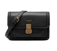 David Jones - Women's Small Crossbody Bag - Ladies Rigid PU Leather Shoulder Bag - Elegant Purse Mobile Wallet Pouch Handbag Rectangular Messenger Bag - Evening Shopping Trendy City - Black