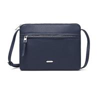 David Jones - Women's Small Shoulder Bag - Flat Handbag PU Leather for Women - Elegant Classic Crossbody Bag - Simple Evening Bag Multiple Pockets - Everyday Travel Shopping Party, darkblue, standard