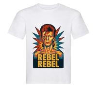 David Kids Glam Rock Music Inspired T-Shirt White Boys Girls Age 3-13 Bowie Classic Graphic Tee