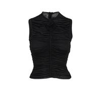 David Koma lace-rose ruched top - Black 6-8-10-12-14-16