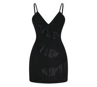 David Koma rhinestone-embellished denim dress - Black 6