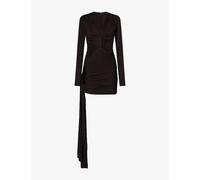 David Koma Womens David Koma Star Ruched Stretch-Jersey Mini Dress Black 6